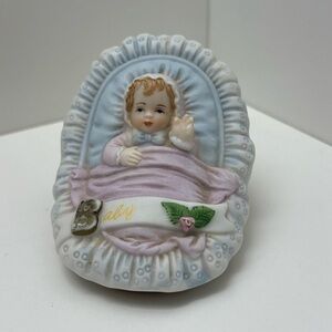 Enesco 1987 bisque porcelain “Growing Up Girls” baby figurine.